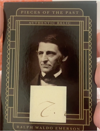 2024 Pieces of the Past Authentic Relic Ralph Waldo Emerson — front