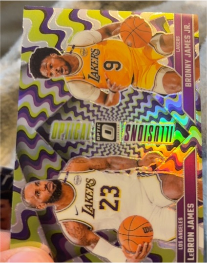 2024-25 Donruss Optic #2 Bronny James Jr./LeBron James Optical Illusions — front