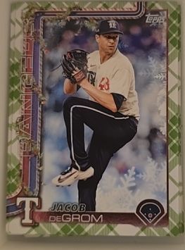 2025 Topps Holiday #H196 Jacob deGrom Texas Rangers — front