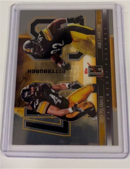 2024 Topps Signature Class #PP-8 Troy Polamalu and James Harrison Paramount Pairings — front