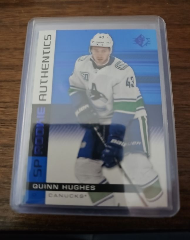 2019-20 Upper Deck SP Rookie Authentics Blue #136 Quinn Hughes — front