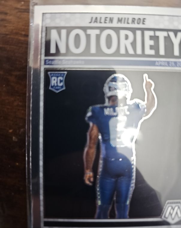 2025 Panini Mosaic #15 Jalen Milroe Notoriety Rookie Card Seattle Seahawks — front