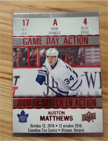 2017-18 Upper Deck Tim Hortons Game Day Action #GDA-4 Auston Matthews — front