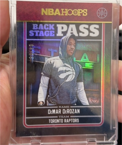 2017-18 Panini Hoops Back Stage Pass #3 DeMar DeRozan — front