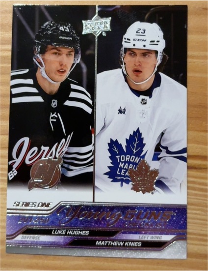 2023-24 Upper Deck Series 1 #250 Luke Hughes / Matthew Knies — front