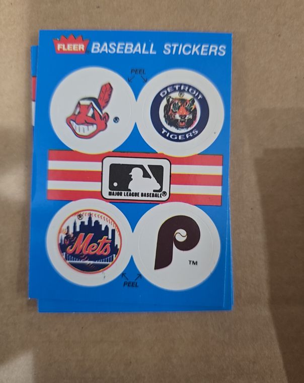 1989 Fleer Baseball Stickers Indians Tigers Mets Phillies — front