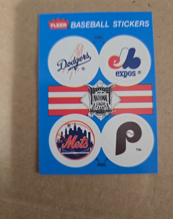 1989 Fleer Baseball Stickers Dodgers, Expos, Mets, Phillies — front