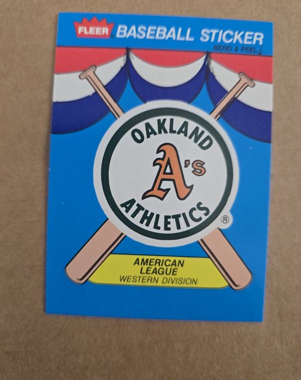 1989 Fleer #NNO Oakland Athletics Team Sticker — front