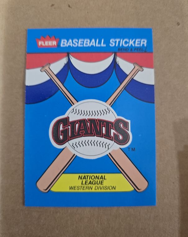 1989 Fleer #NNO San Francisco Giants Baseball Team Sticker — front