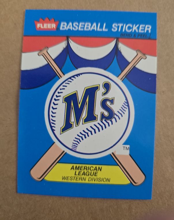 1989 Fleer #NNO Seattle Mariners Baseball Sticker — front