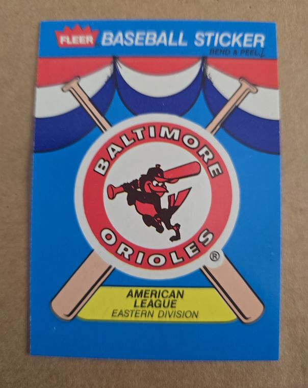 1989 Fleer #NNO Baltimore Orioles Team Sticker — front