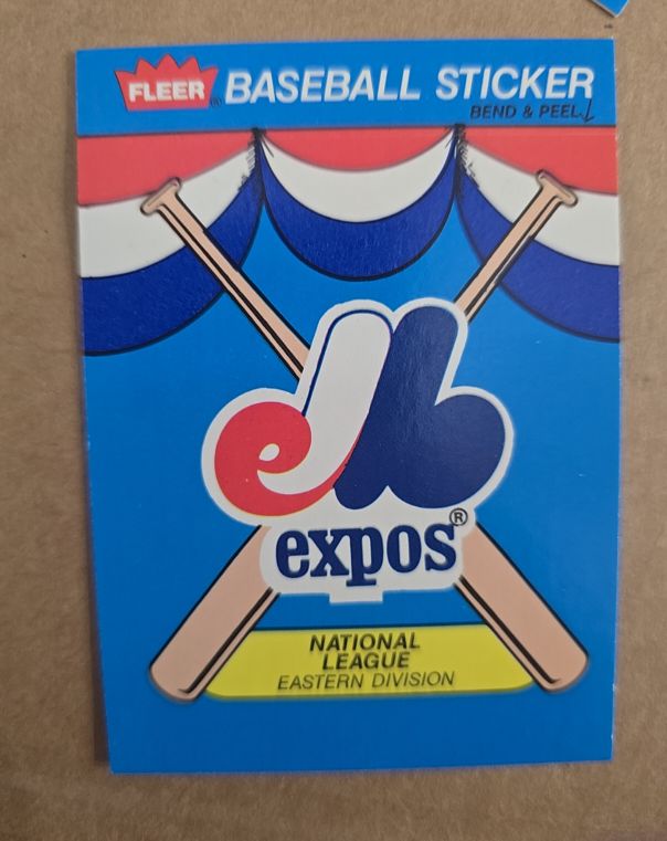 1989 Fleer #NNO Montreal Expos Baseball Sticker — front