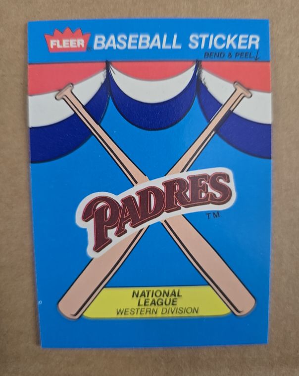 1989 Fleer #NNO San Diego Padres Baseball Sticker — front