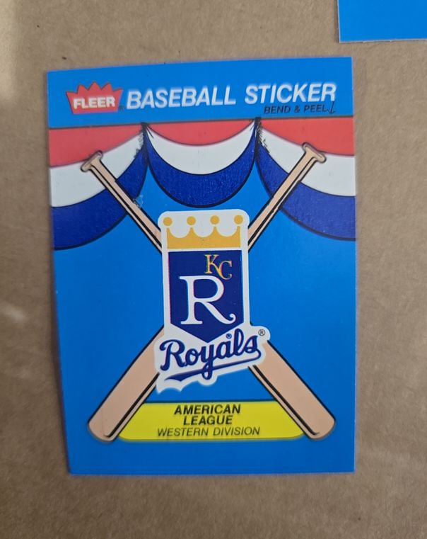 1989 Fleer #NNO Kansas City Royals Baseball Sticker — front