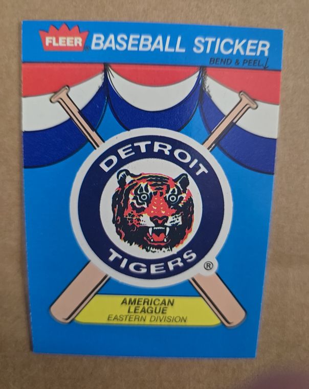 1989 Fleer #NNO Detroit Tigers Team Sticker — front
