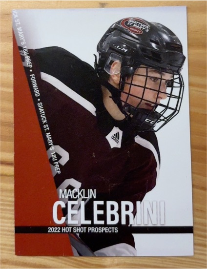 2022 Hot Shot Prospects Macklin Celebrini — front