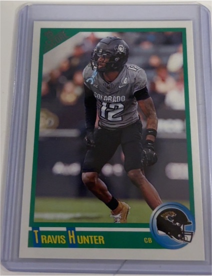 2025 Panini Score #5 Travis Hunter Anniversary Rookie — front