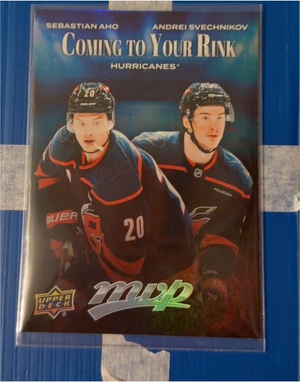 2025-26 Upper Deck MVP #CR-5 Coming To Your Rink Sebastian Aho, Andrei Svechnikov — front