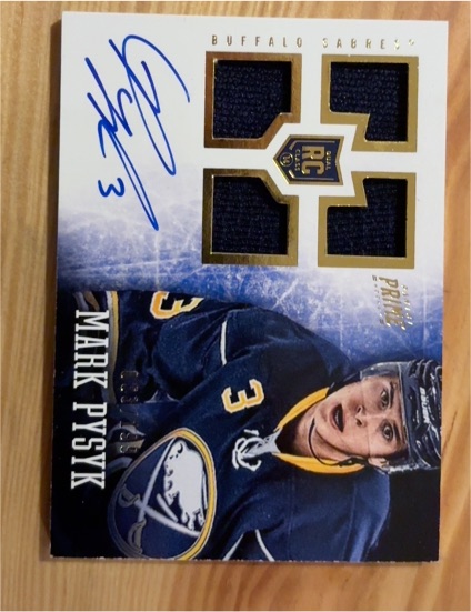 2013-14 Panini Prime #136 Mark Pysyk Rookie Auto Jersey — front