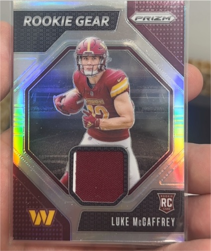 2024 Panini Prizm Rookie Gear #RG-LMY Luke McCaffrey — front