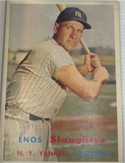 1957 Topps #215 Enos Slaughter — front