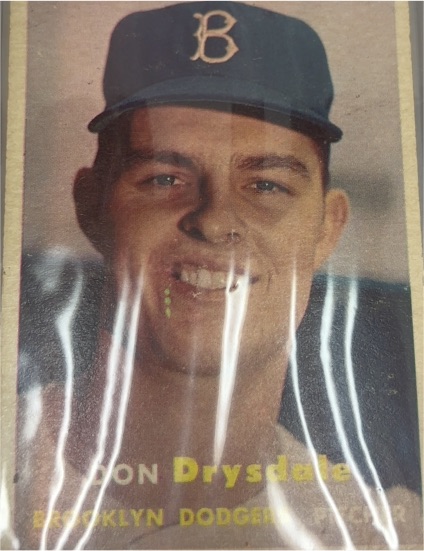 1957 Topps #18 Don Drysdale — front