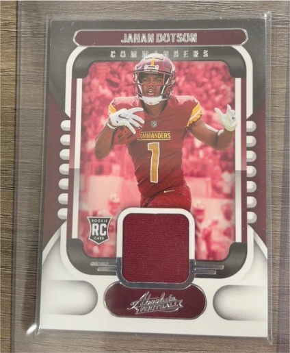 2022 Panini Absolute #ARM-10 Jahan Dotson Absolute Rookie Materials — front