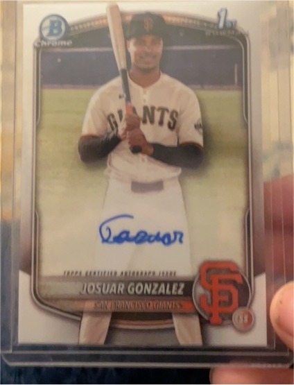2025 Bowman Chrome #CPA-JD Josuar Gonzalez — front