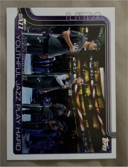 2025-26 Topps #290 Jazz Dance!: Youthful Jazz Play Hard Utah Jazz — front