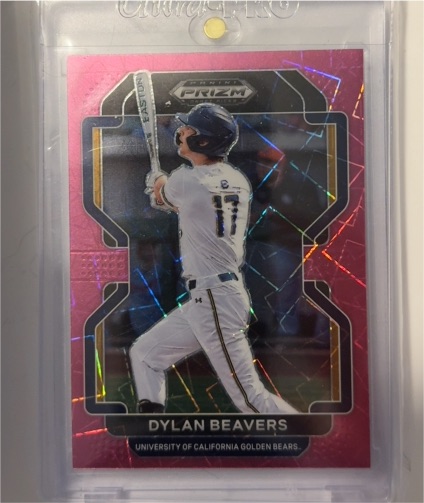 2022 Panini Prizm Draft Picks Pink Velocity #PDP33 Dylan Beavers — front