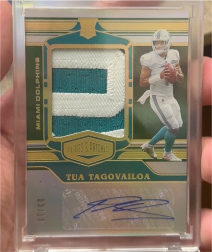 2020 Panini Plates & Patches #03 Tua Tagovailoa — front