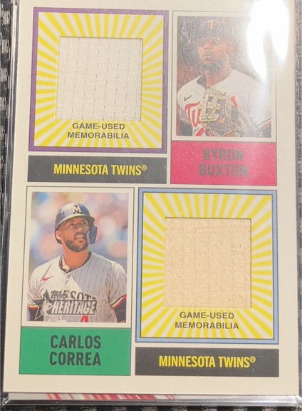 2025 Topps Heritage #DPMCR-BC Byron Buxton & Carlos Correa — front