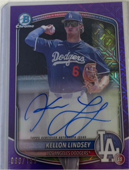 2025 Bowman Chrome #BMA-KL Kellon Lindsey — front