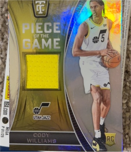 2024-25 Panini Totally Certified Piece of the Game #POG-CDW Cody Williams — front