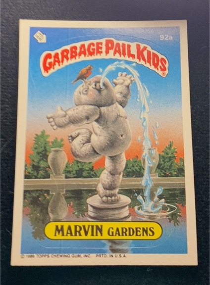 1986 Topps Garbage Pail Kids #92a Marvin Gardens — front