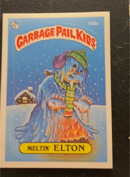 1986 Topps Garbage Pail Kids #158a Meltin' Elton — front