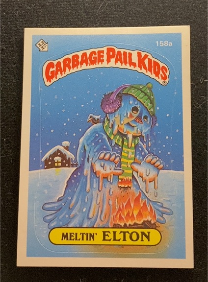 1986 Topps Garbage Pail Kids Series 4 #158a Meltin' Elton — front