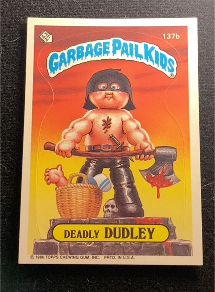 1986 Topps Garbage Pail Kids #137b Deadly Dudley — front