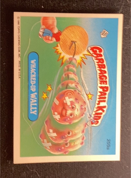 1986 Topps Garbage Pail Kids #209a Whacked Up Wally — front