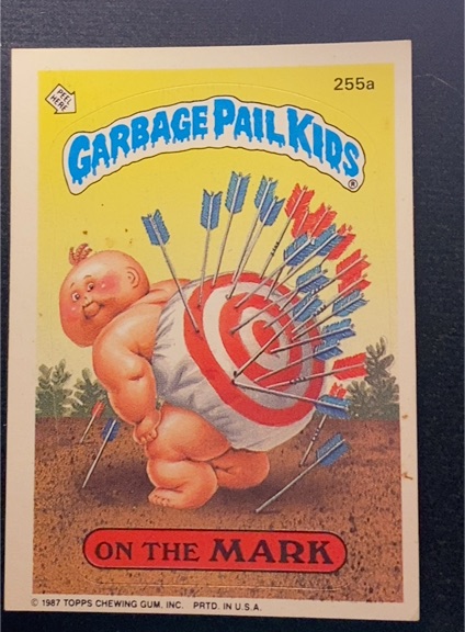 1987 Topps Garbage Pail Kids Series 7 #255a On the Mark — front