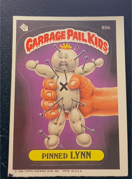 1986 Topps Garbage Pail Kids #85b Pinned Lynn — front