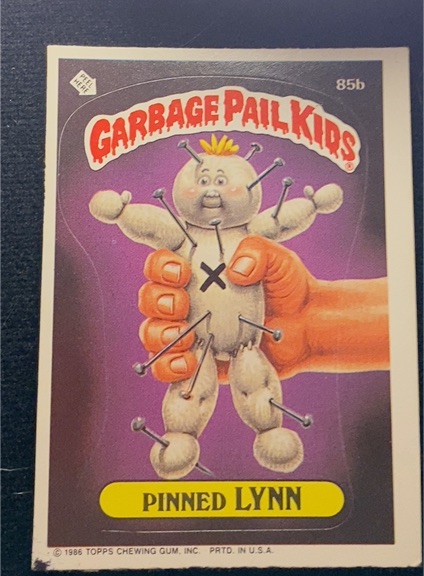 1986 Topps Garbage Pail Kids #85b Pinned Lynn — front