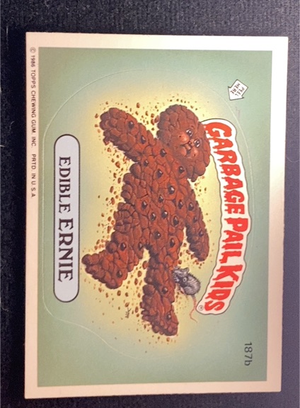 1986 Topps Garbage Pail Kids Series 5 #187b Edible Ernie — front
