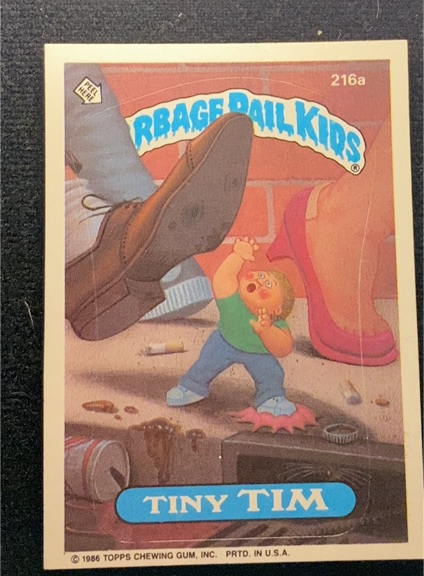 1986 Topps Garbage Pail Kids Series 6 #216a Tiny Tim — front