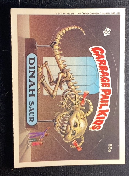 1986 Topps Garbage Pail Kids Series 3 #88a Dinah Saur — front