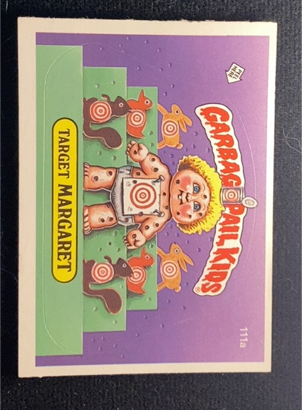 1986 Topps Garbage Pail Kids #111a Target Margaret — front