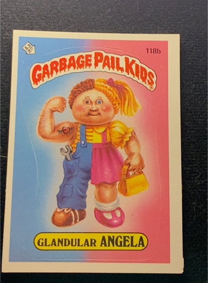 1986 Topps Garbage Pail Kids #118b Glandular Angela — front