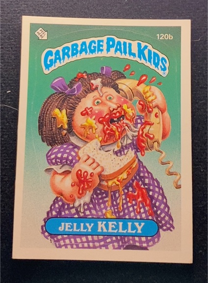 1986 Topps Garbage Pail Kids #120b Jelly Kelly — front