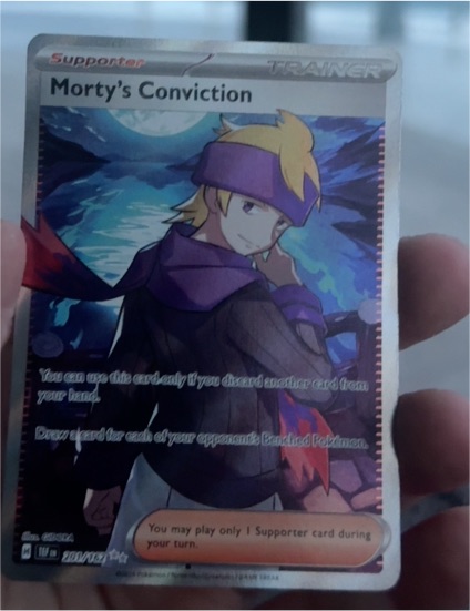 2024 Pokémon SV05: Temporal Forces #201 Morty's Conviction — front