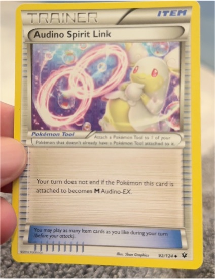 2016 Pokémon XY - Fates Collide #92 Audino Spirit Link — front